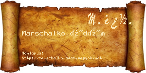 Marschalko Ádám névjegykártya